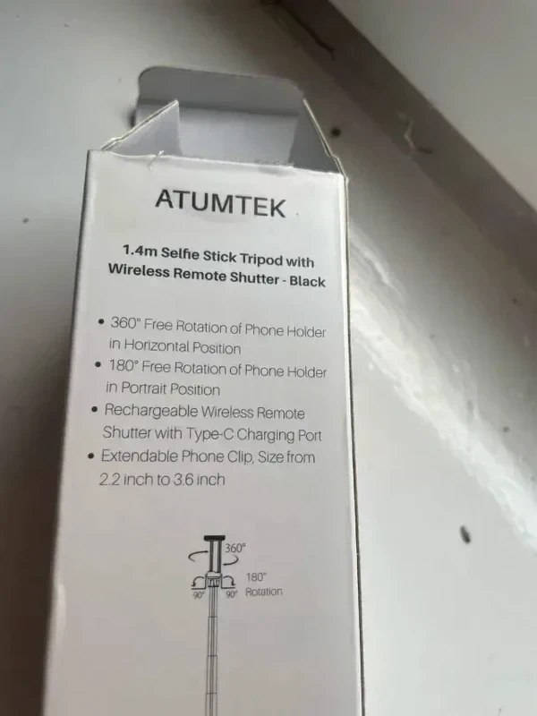 Atumtek Atss126 - statyw 2w1 z selfie stickiem 140 cm i pilotem Bluetooth - obrazek 5