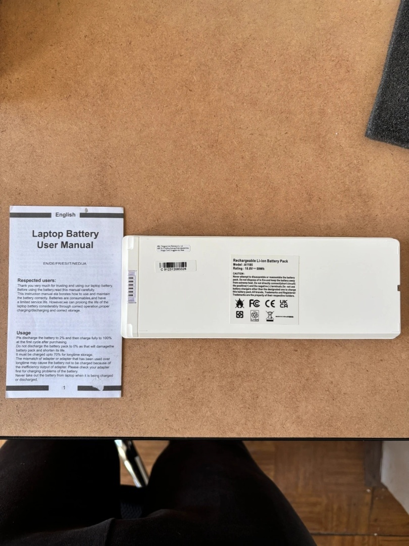 Bateria A1185 10,8 V 59 Wh do Apple MacBook 13 A1181 biała