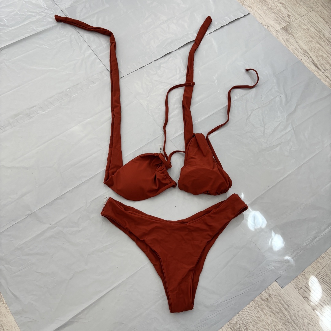 Bikini RXRXCOCO wrap - kolor terakota/rdzawy, rozmiar L (NOWE)