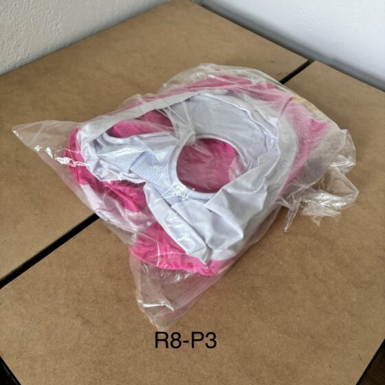 Dmuchany pontonik/koło różowo-białe - w worku (R8-P3)