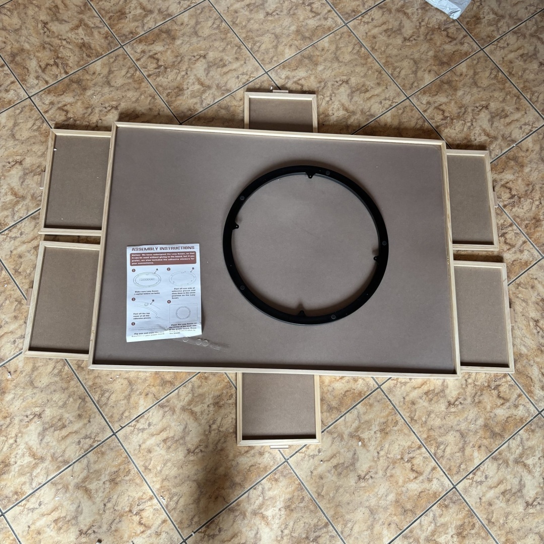 Duża obrotowa plansza do puzzli z 6 szufladami - 110,5 x 80 cm