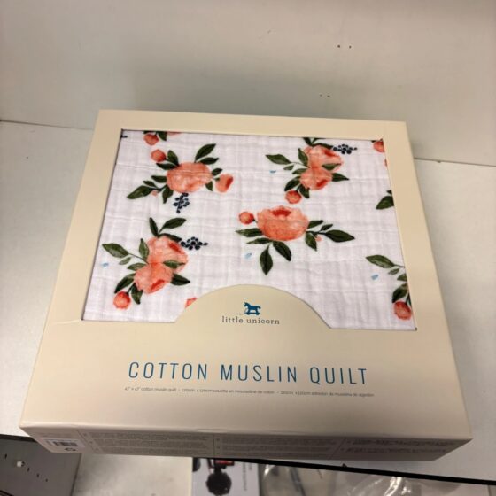 Koc muślinowy Cotton Muslin Quilt Watercolor Roses 120x120 cm