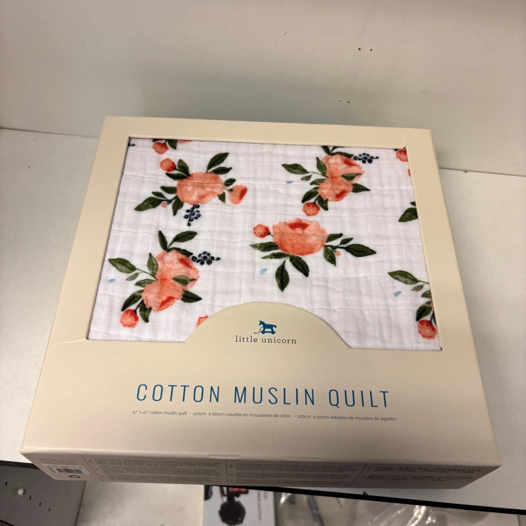 Koc muślinowy Cotton Muslin Quilt Watercolor Roses 120x120 cm