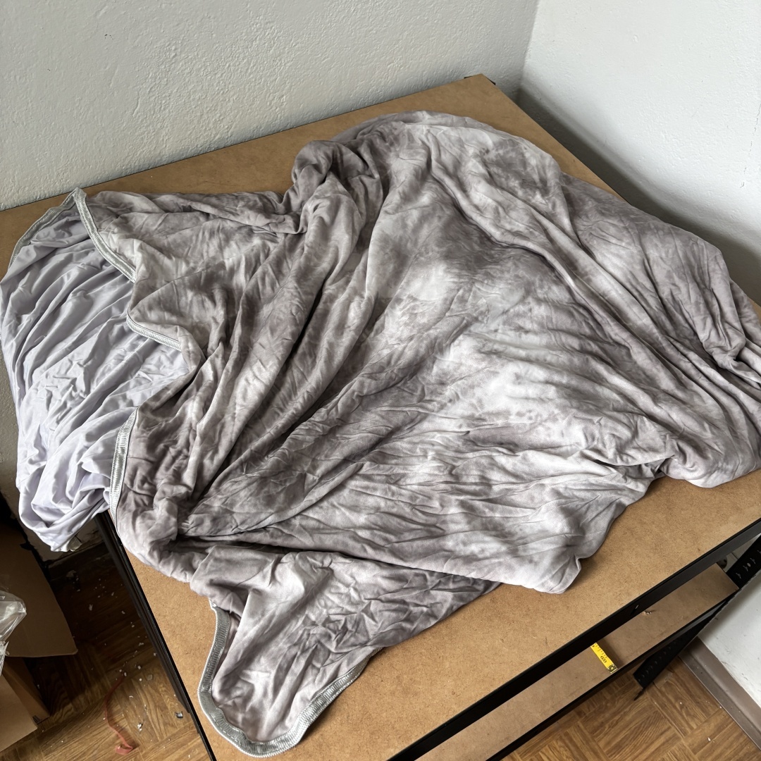 Koc/narzuta velvet grey-white tie-dye