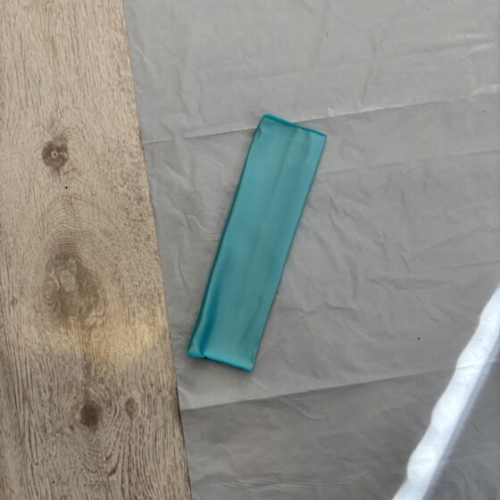 Krawat męski JEMYGINS - cyan / turkus, 150 cm (NOWY w pudełku)