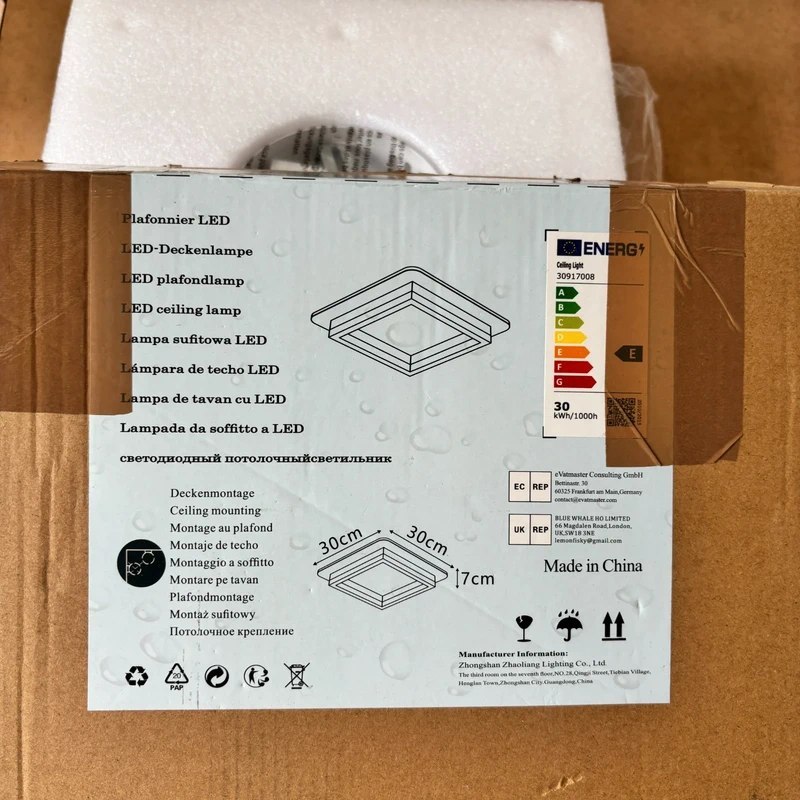 Kwadratowy plafon LED 30 W 3000 K 30×30 cm - obrazek 6