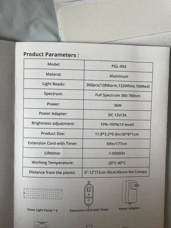 Lampa LED do roślin Full Spectrum 36W 4 szt. - obrazek 2