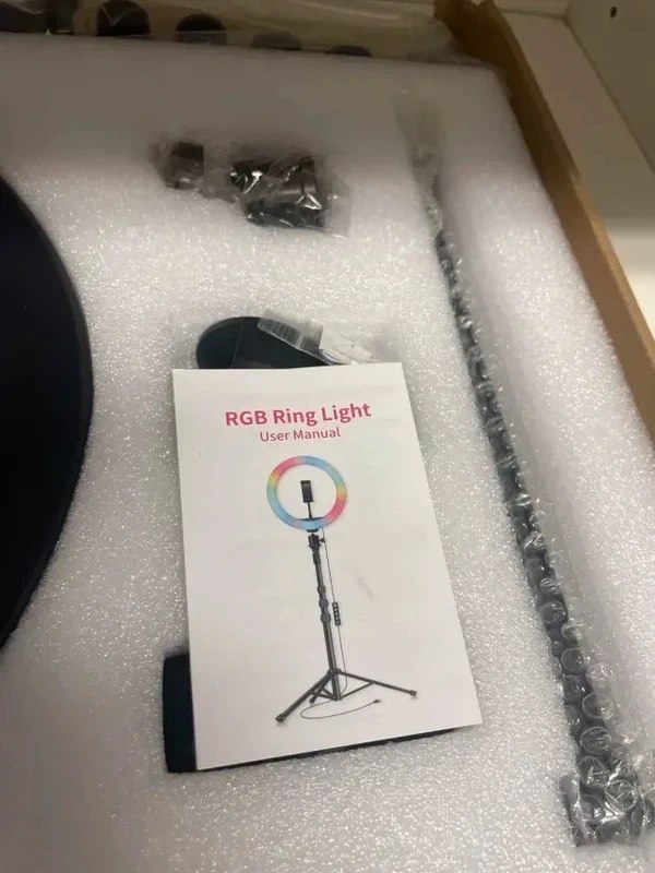 Lampa pierścieniowa Ring LED RGB ze statywem i pilotem - obrazek 2