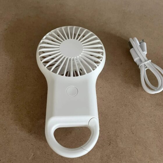 QZT Mini wentylator ręczny USB 800 mAh LED Biały