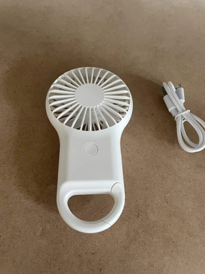 QZT Mini wentylator ręczny USB 800 mAh LED Biały