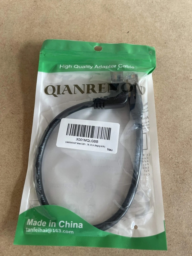 Qianrenon Rj50 10p10c Kabel Kątowy 90° 30 Cm
