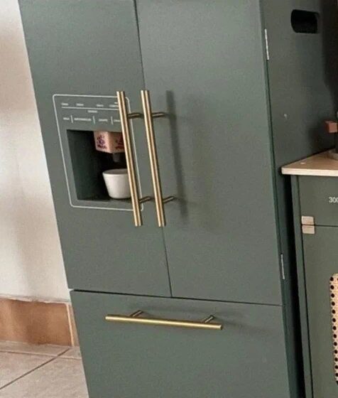 ROBUD Drewniana Lodówka dla Dzieci Vintage Zielona