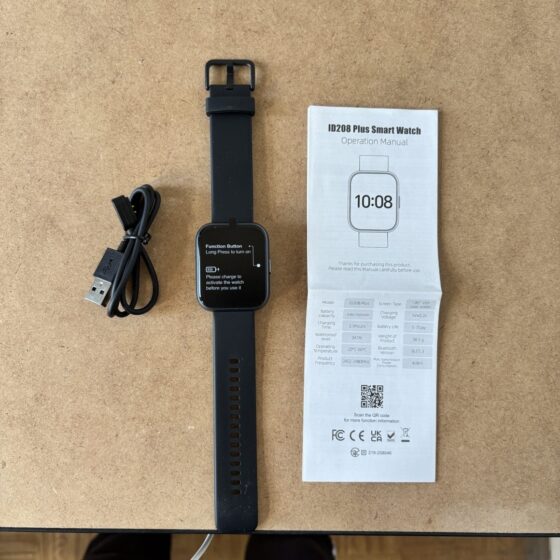 Smartwatch ID208 Plus czarny z paskiem
