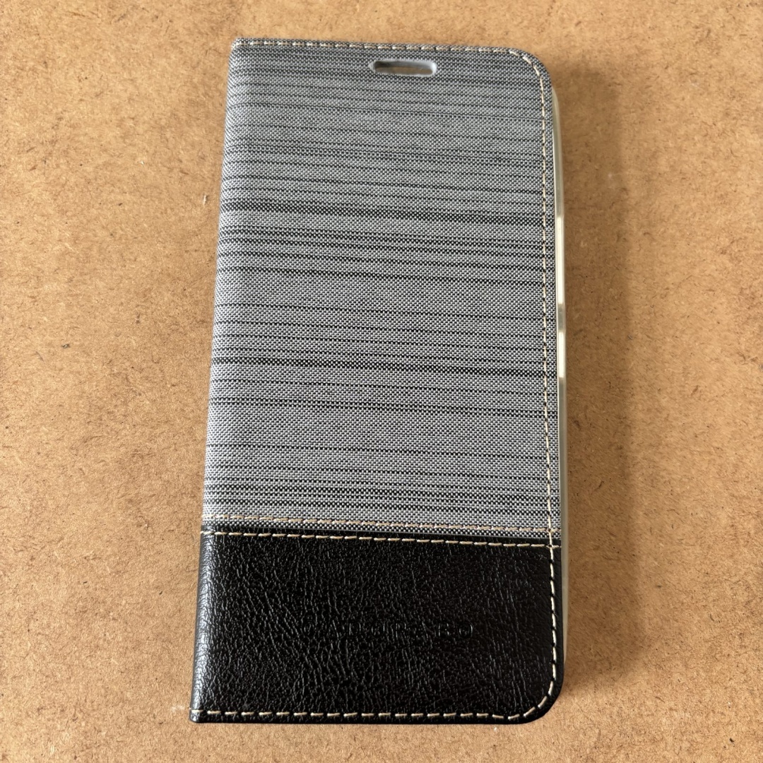 Szare etui-portfel do telefonu - model do ustalenia