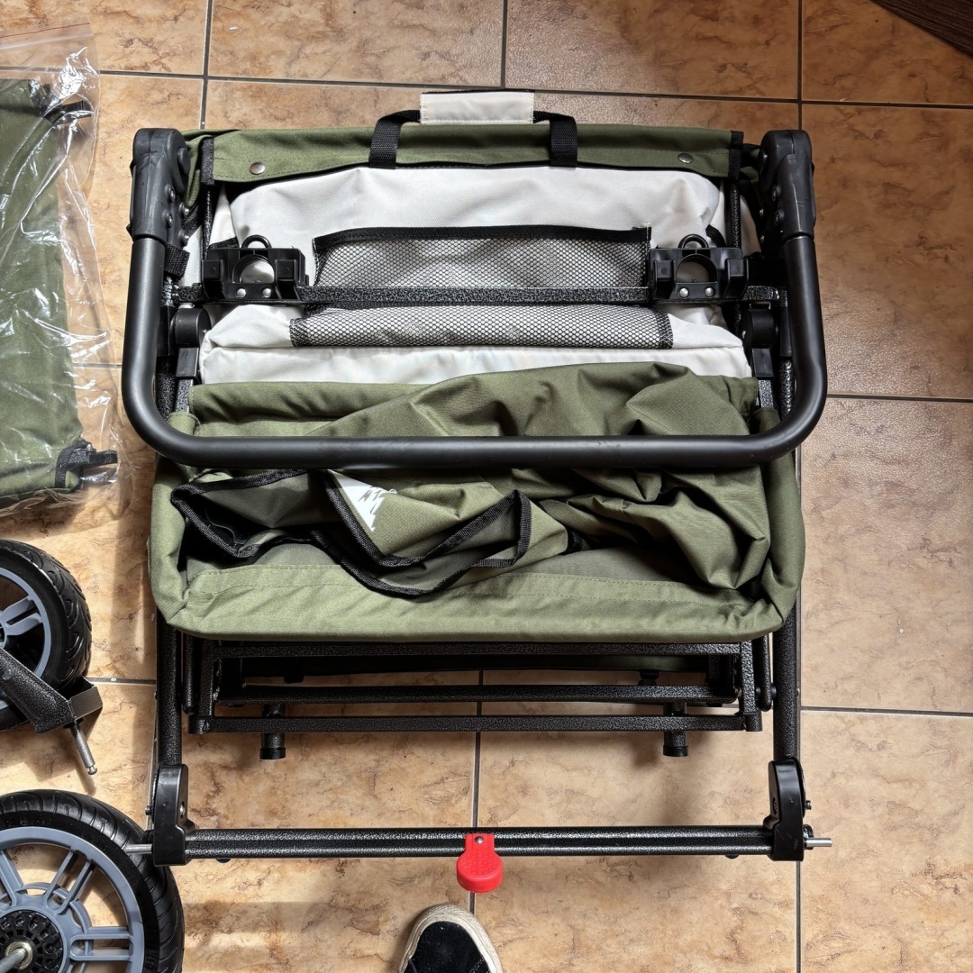Topwell składany wózek transportowy 120 kg - zielono-beżowy - obrazek 2