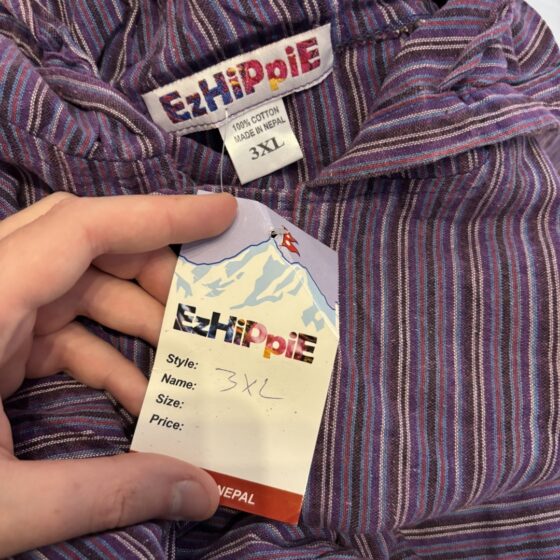 Tunika/koszula EzHippie w paski - 100% bawełna, 3XL, Made in Nepal - NOWA z metką