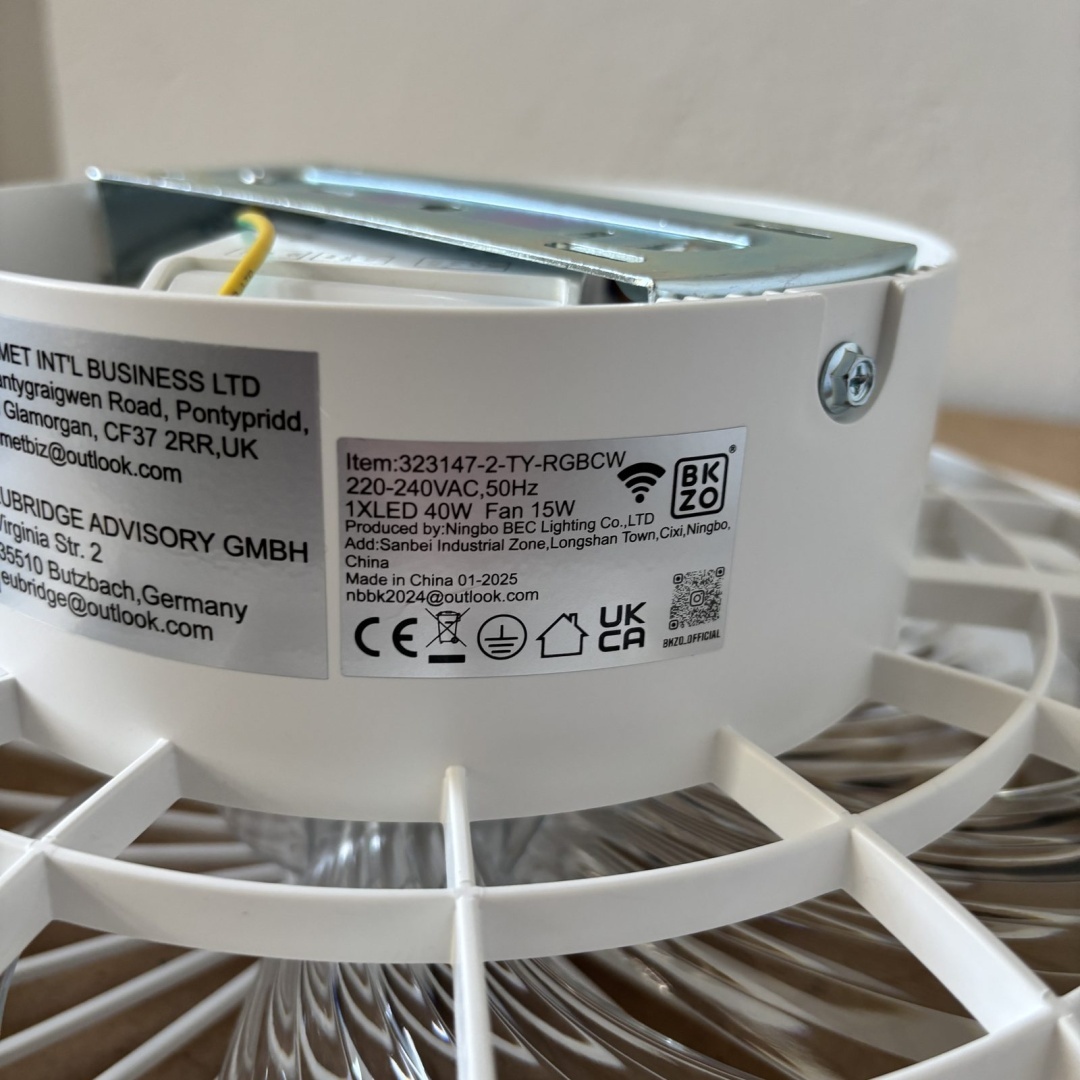 Wentylator sufitowy LED Bikzo RGB CCT 40 W z pilotem - obrazek 4