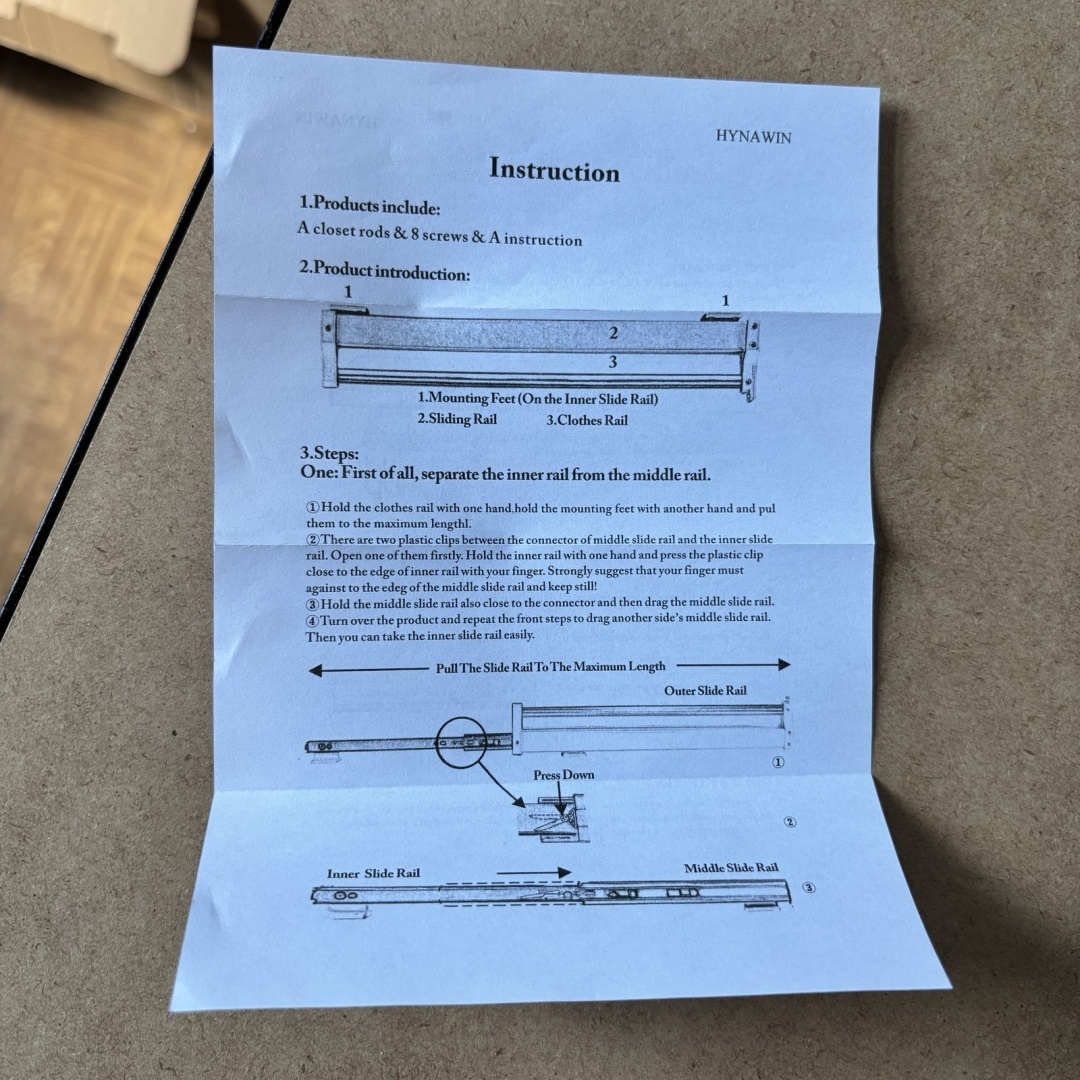 Wysuwany wieszak do szafy HOR-26 czarny - obrazek 5